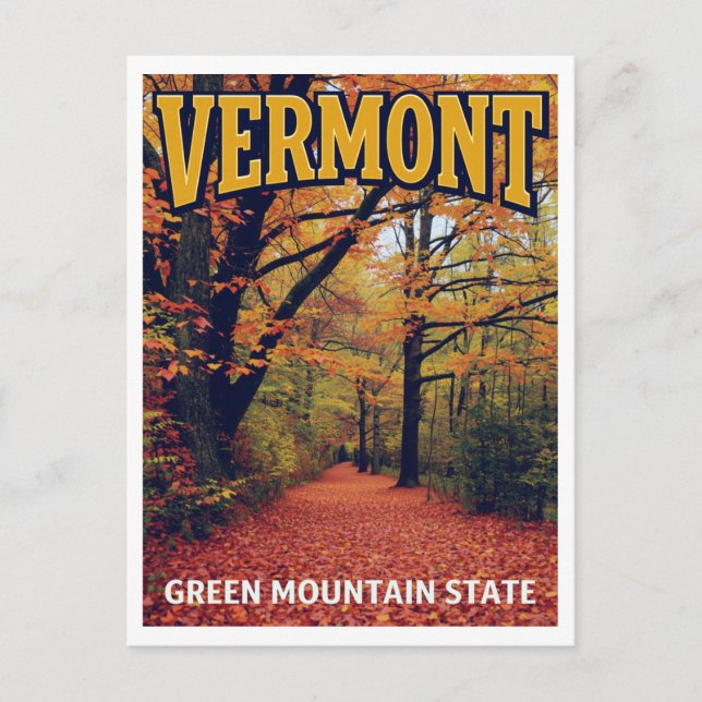 Cartão Postal Vermont Green Mountain State (Frente)