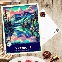 Cartão Postal Vermont | Postcard em estilo anime com sombreament