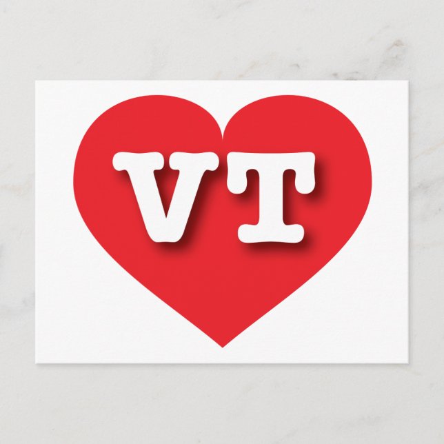 Cartão Postal Vermont Red Heart - Eu amo a TV (Frente)