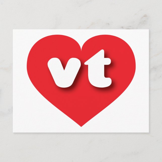 Cartão Postal Vermont Red Heart - Eu amo vt (Frente)