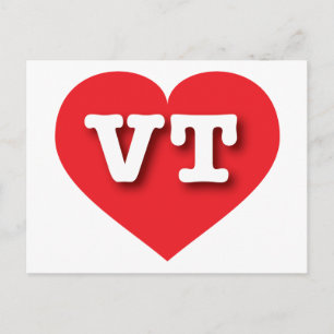 Cartão Postal Vermont Red Heart - Grande Amor