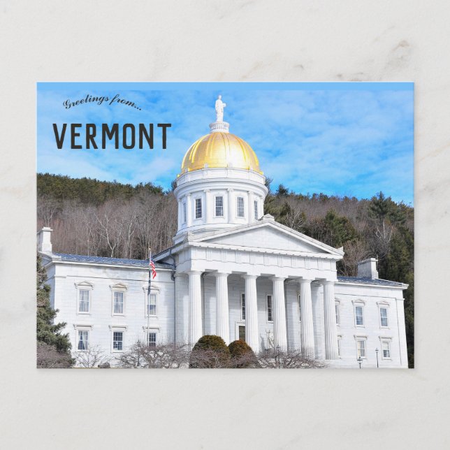 Cartão Postal Vermont State House em Montpelier Vermont (Frente)