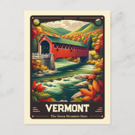 Cartão Postal Vermont | Vintage espirituosa patriótica
