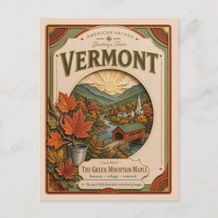 Cartão Postal Vermont Vintage Paper Cut American Arcana