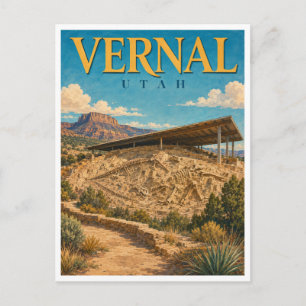 Cartão Postal Vernal Utah Dinosaur Quarry GeoSaga
