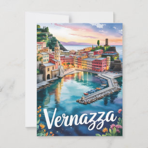Cartão Postal Vernazza watercolor