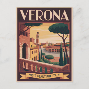 Cartão Postal Verona Itália vintage