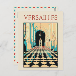 Cartão Postal Versailles château ilustração France Postcard
