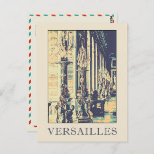 Cartão Postal Versailles château ilustração France Postcard