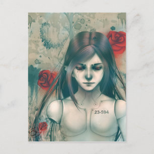 Cartão Postal Versão azul de beleza sintética