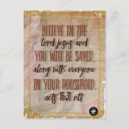 Cartão postal - Versículo Bíblico Atos 16:31 NLT