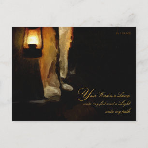 Cartão Postal Versículo Bíblico Inspirador Cristão de Encorajame