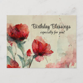 Cartão Postal Versículo da Bíblia de Oração de Bênção de Anivers