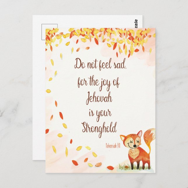 Cartão Postal Verso bíblia - Notebook Nehemiah 8:10 (Frente/Verso)