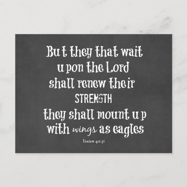 Cartão Postal Verso da bíblia: Asas como Águias (Frente)