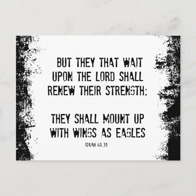 Cartão Postal Verso da bíblia: Asas como Águias (Frente)