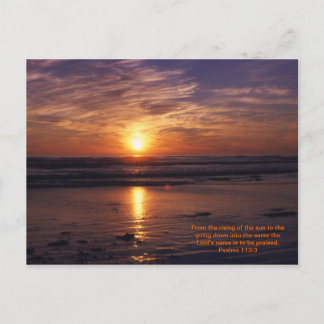 Cartão Postal Verso da bíblia do pôr do sol do oceano