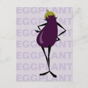 CARTÃO POSTAL VERTICAL DE TIPOGRAFIA DE EGGPLANTE