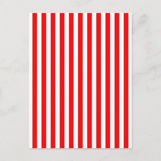 Cartão Postal Vertical Red & White Stripes (Frente)
