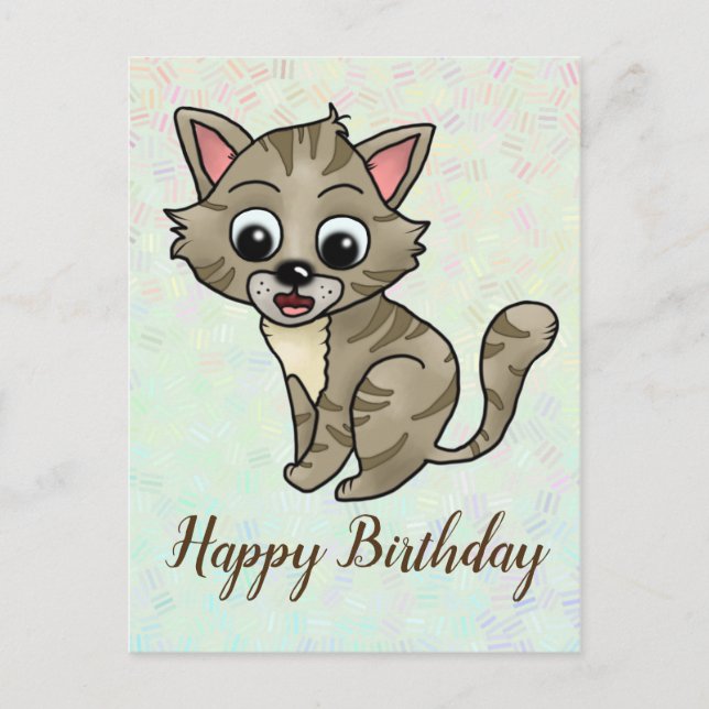 Cartão Postal Verwunderte Katze (Frente)