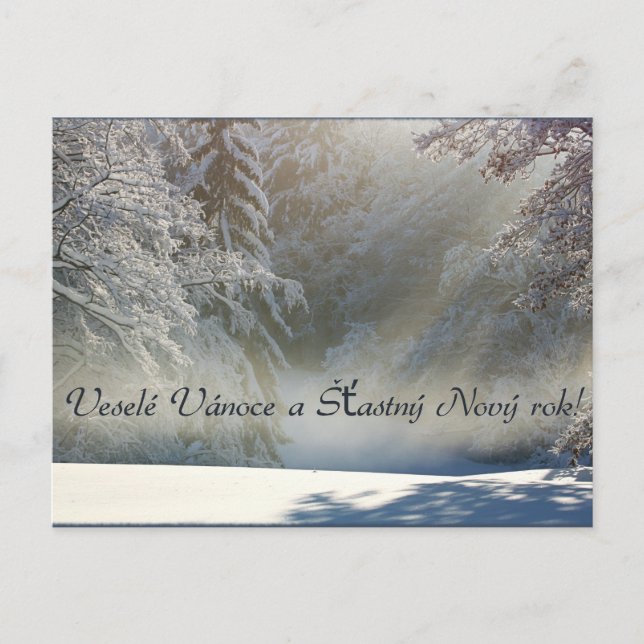 Cartão Postal Veselé Vánoce a Šťastný Nový rok! Postar placa (Frente)