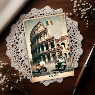 Cartão Postal Vespa Romana Antiga e Coliseu