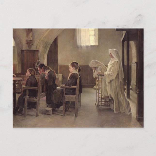 Cartão Postal Véspera da Primeira Comunhão, antes de 1890 (Frente)