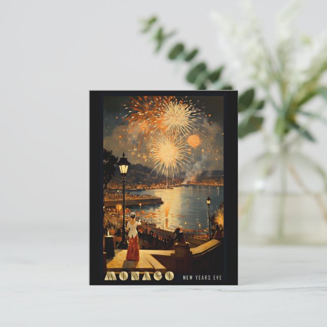 Cartão Postal Véspera de Ano Novo em Mônaco (Em pé/Frente)