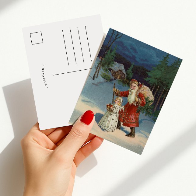 Cartão Postal Véspera de Natal | Feriado Vintage (Criador carregado)