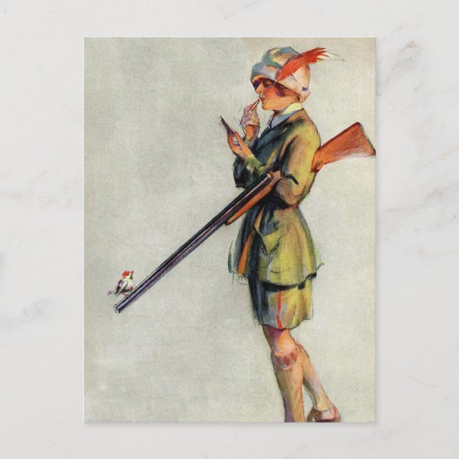 Cartão Postal Vestida Para Caça (Frente)