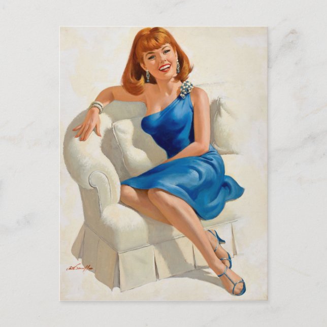 Cartão Postal Vestido azul (Frente)