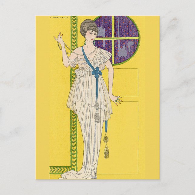 Cartão Postal Vestido da Grande Noite em Satin por George Barbie (Frente)