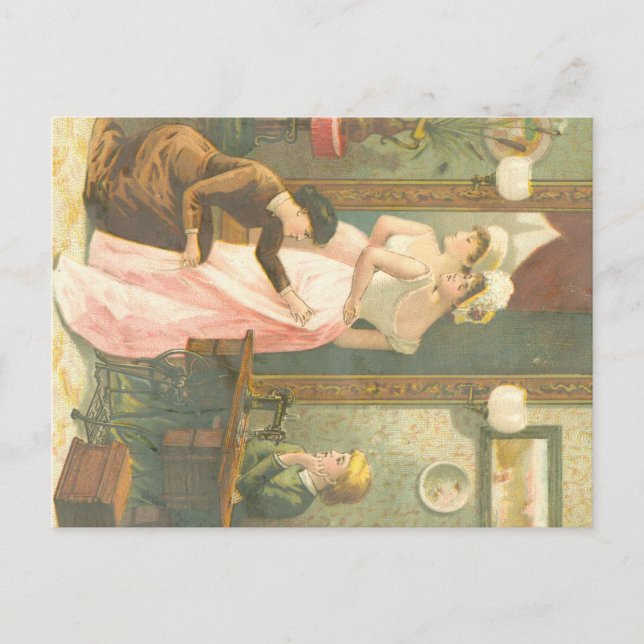 Cartão Postal Vestido de fazer de senhoras vitorianas (Frente)