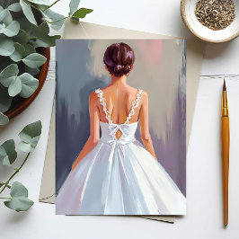 Cartão Postal Vestido de Noiva | Aquarela de Vestido de Renda Br