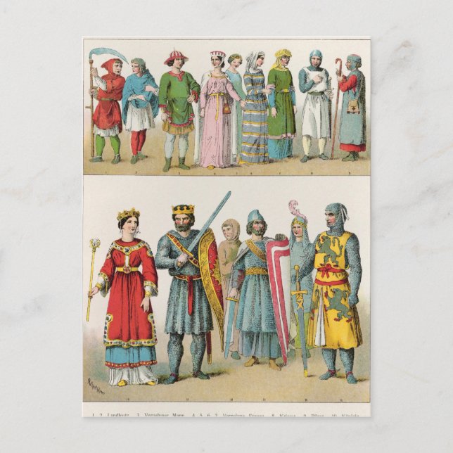 Cartão Postal Vestido francês (Frente)