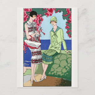 Cartão Postal Vestidos femininos vintage de 1930