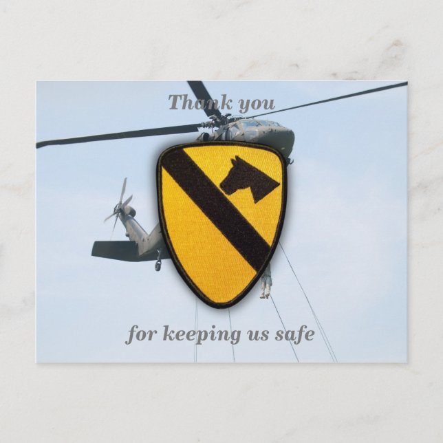 Cartão Postal Vestígios de cavalaria da cavalgada aérea veterano (Frente)