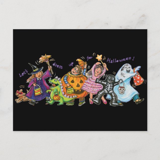 Cartão Postal Vestir-Se Para O Halloween (Frente)
