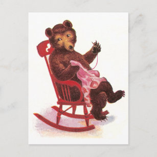 Cartão Postal Vestuário De Costura De Ursos De Teddy