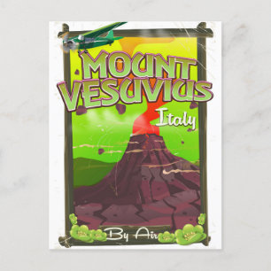 Cartão Postal Vesúvio cartoon italiano vulcão