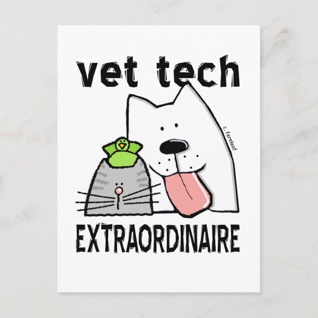 Cartão Postal vet+tech vet+tech+gifts vet+tech+gear+t (Frente)