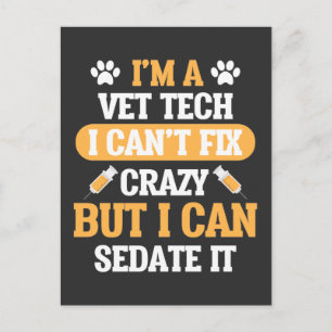Cartão Postal Vet Tech Veterinary Animal Veterinarian Rescut