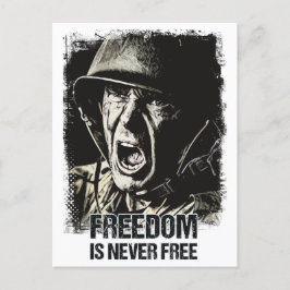 Cartão Postal Veterano Soldado Citação Patriótica Vintage