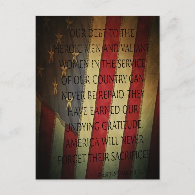 Cartão Postal Veteranos Dia Harry S. Truman (Frente)