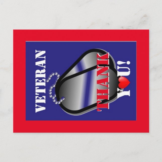 Cartão Postal Veteranos Obrigado Cartão-Postal (Frente)