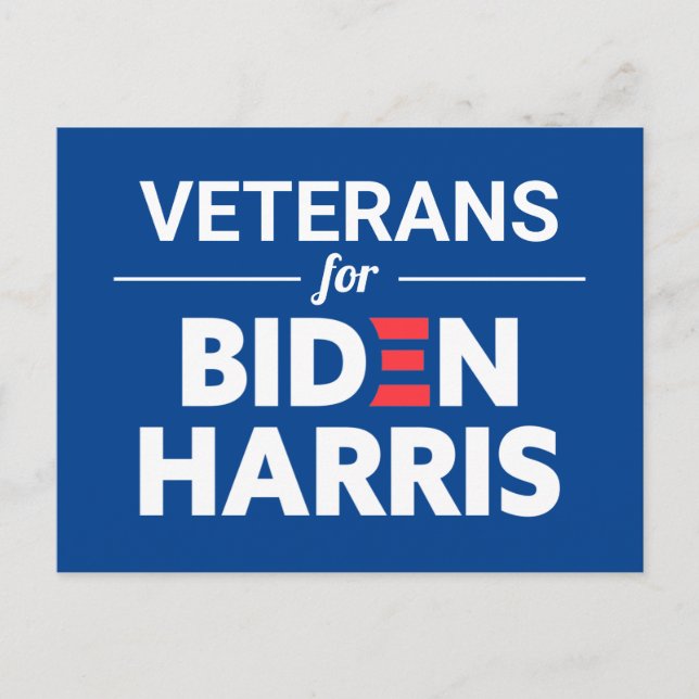 Cartão Postal Veteranos para Biden Harris Texto Personalizado Az (Frente)