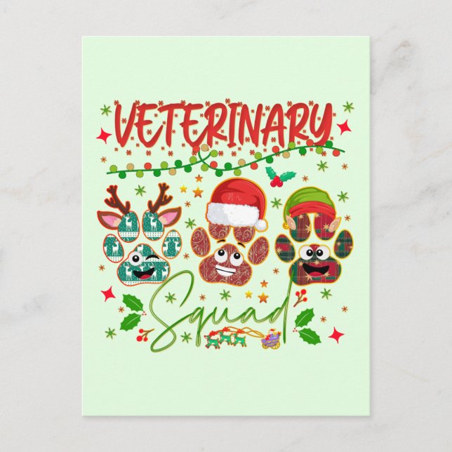 Cartão Postal Veterinários da Esquadra de Natal Veterinários (Frente)