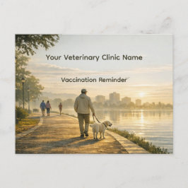 Cartão Postal Veterinary Clinic Vaccination Reminder Postcard