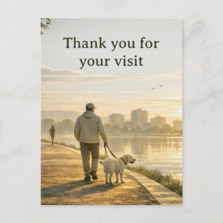Cartão Postal Veterinary Thank‑You Postcard – Quiet Walk Design