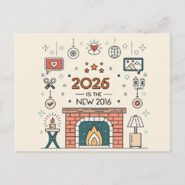 Cartão Postal Vetor da Cultura Aconchegante 2026 é o Novo 2016